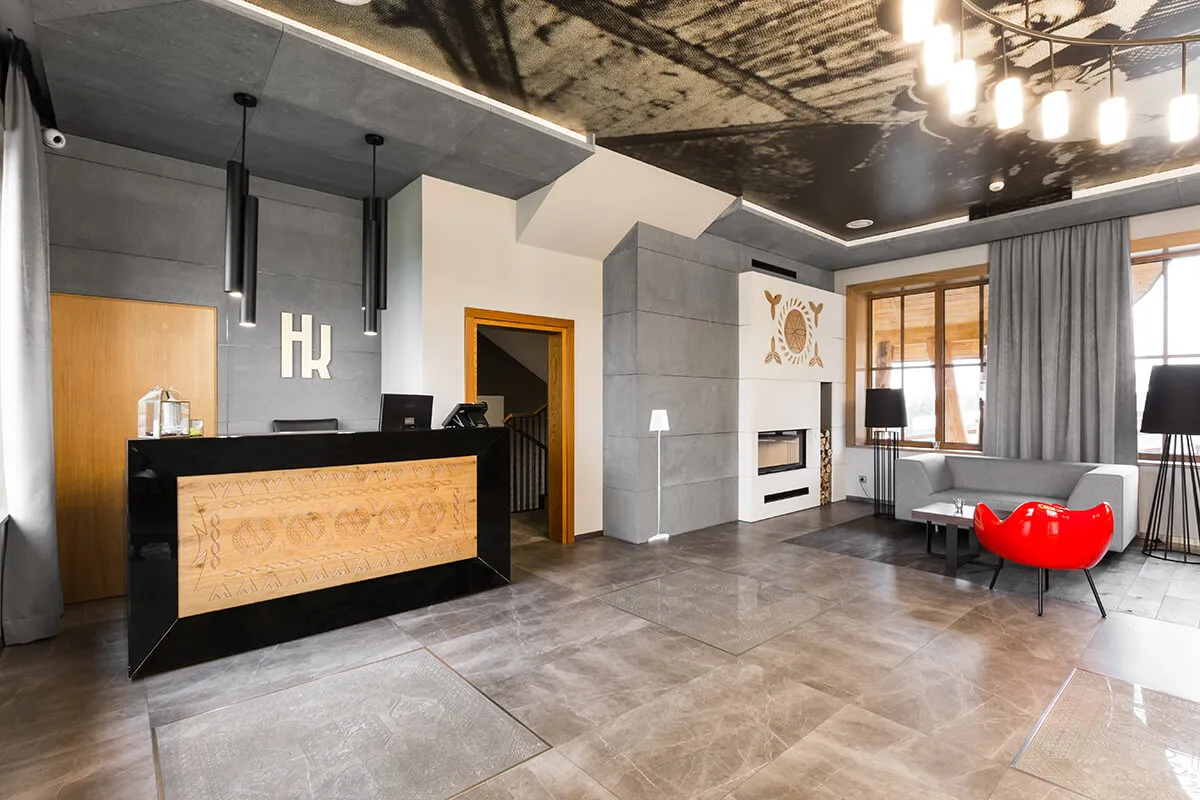 Płyty betonowe concreAte pure — hotel Murzasichle