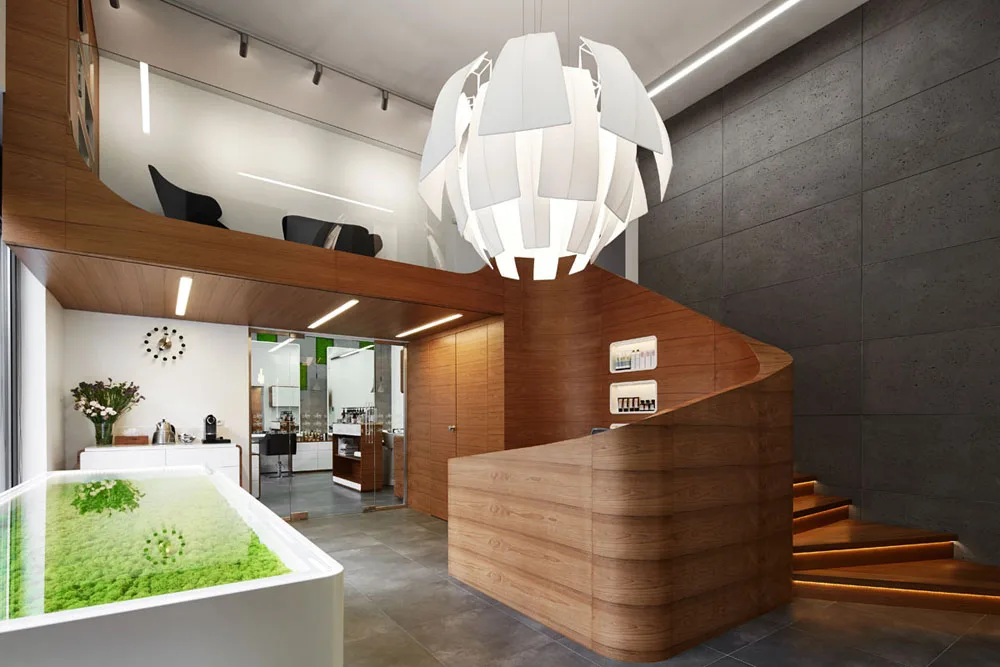 Beton architektoniczny — przestrzenie komercyjne Moss / Kraków